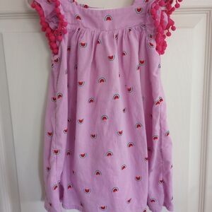 Pink Pom-Pom Cat And Jack Dress with Watermelon Print 3T Summer sundress